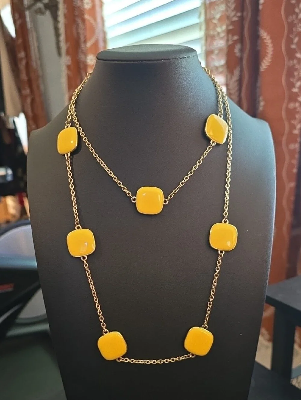 Yellow Tile Station Necklace - Women Jewelry